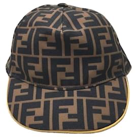 Fendi-**FENDI KIDS Brown Cotton Cap-Brown