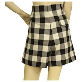 Christian Dior-Christian Dior black and white checkered shorts bermuda wool trousers US 4 IT 40-Multiple colors