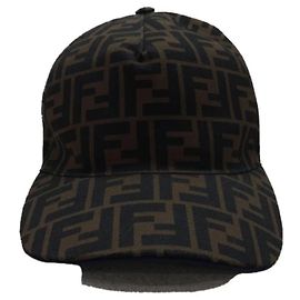 **Berretto in cotone marrone Fendi Marrone