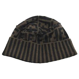Fendi-**Boné de malha marrom Fendi-Marrom