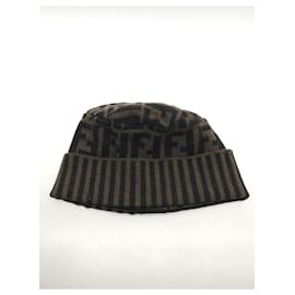 Fendi-**Boné de malha marrom Fendi-Marrom