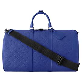 Louis Vuitton-LV Keepall 50 leather blue new-Blue