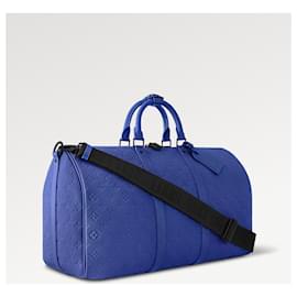Louis Vuitton-LV Keepall 50 cuero azul nuevo-Azul