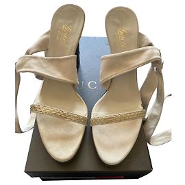Gucci Leather Sandals Beige Beige