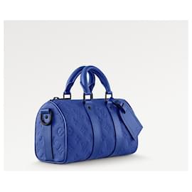 Louis Vuitton-LV Keepall 25 couro azul-Azul