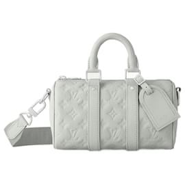 Louis Vuitton-LV Keepall 25 leather gray-Grey