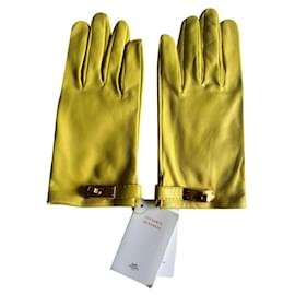 Hermès-Gloves-Yellow