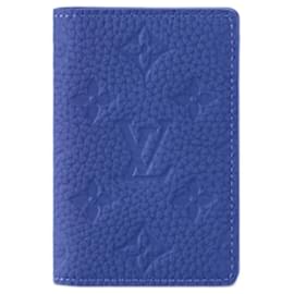 Louis Vuitton-Organizador de bolsillo LV cuero azul nuevo-Azul