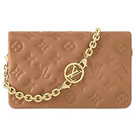 Louis Vuitton Pochette Coussin Monogramme Cuir Marron Marron
