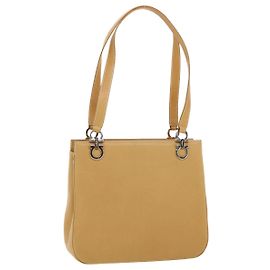 Salvatore Ferragamo Shoulder Bag Leather Beige Auth cl519 Beige