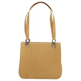 Salvatore Ferragamo-Salvatore Ferragamo Shoulder Bag Leather Beige Auth cl519-Beige