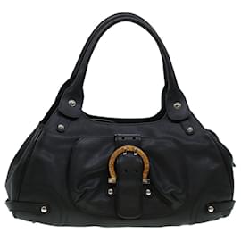 Salvatore Ferragamo-Salvatore Ferragamo Shoulder Bag Safiano leather Black DY-21 6305 Auth cl518-Black