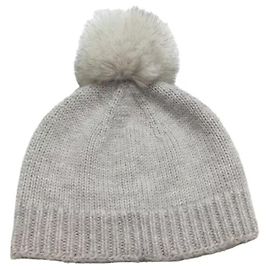 **Fendi White Grey Knit Cap Grey