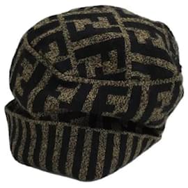 Fendi-**Gorra Fendi de punto de lana de camello-Castaño