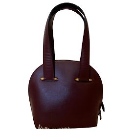 Cartier Handbag Dark Red Leather Dark red