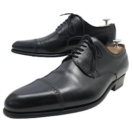 JM Weston-JM WESTON SHOES 448 Derby 8D 42 BLACK LEATHER SHOES-Black