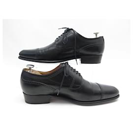 JM Weston-JM WESTON SHOES 448 Derby 8D 42 BLACK LEATHER SHOES-Black