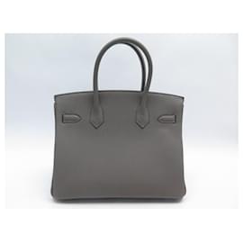 Hermès-NEUF SAC A MAIN HERMES BIRKIN 30 CUIR TOGO GRIS MEYER H027633CC HAND BAG PURSE-Gris