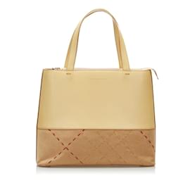 Burberry-Leather & Suede Handbag-Beige