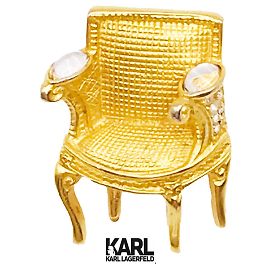 Spilla per poltrona vintage Luigi XV Karl Lagerfeld D'oro