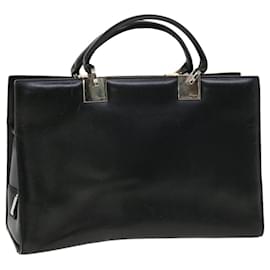 Salvatore Ferragamo-Salvatore Ferragamo Hand Bag Leather Black Auth cl501-Black