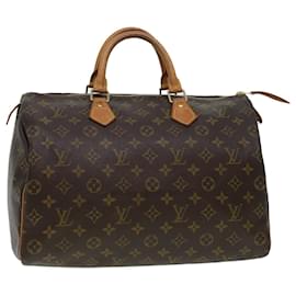 Louis Vuitton-Louis Vuitton Monogram Speedy 35 Hand Bag M41524 LV Auth 41203-Monogram