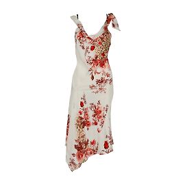 Roberto Cavalli Floral and Leopard Print Braided Strap Dress Multiple colors
