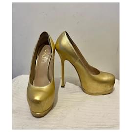 Yves Saint Laurent-YSL golden TripToo heels-Golden