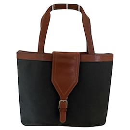 Yves Saint Laurent Stoff Tasche Schwarz Schwarz