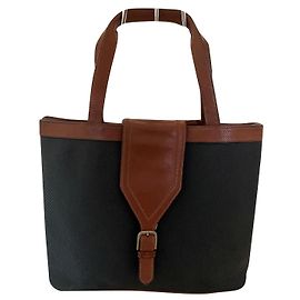 Sac cabas Yves Saint Laurent en toile noir Noir