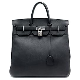 Hermès-HERMES HAUT A BELT HAC HANDBAG 40 black Togo leather 035263CK HAND BAG-Black