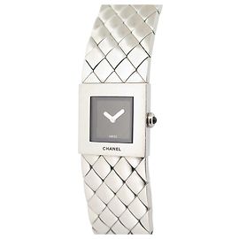 RELÓGIO VINTAGE CHANEL ACOLCHOADO H0009 19 RELÓGIO DE AÇO MM PALLADIE Prata