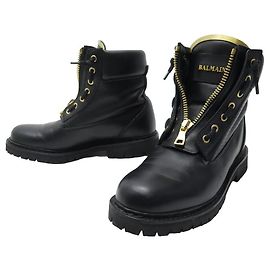 SAPATOS BALMAIN BOTAS DE COMBATE TAIGA S7CBH030206 38.5 BOTAS DE COURO Preto