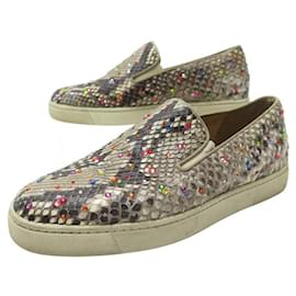 Christian Louboutin-CHRISTIAN LOUBOUTIN STUNNING ROLLER BOAT SHOES 39 LEATHER PYTHON SHOES-Multiple colors