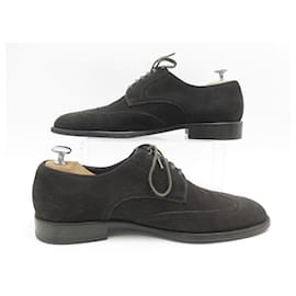Saint Laurent-SAINT LAURENT DERBY SHOES 315350 41 BOUT FLEURI SUEDE BROWN SHOES-Brown