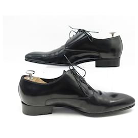 Dior-Christian Dior Shoes 41.5 BLACK PATENT LEATHER DERBY BLACK LEATHER SHOES-Black