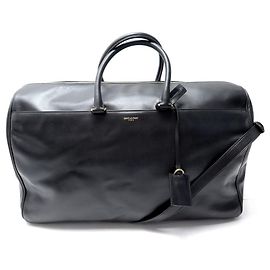 SAINT LAURENT CLASSIC DUFFLE REISEHANDTASCHE 326503 Schwarze Ledertasche Schwarz