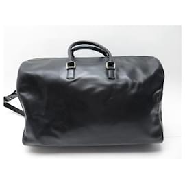 Saint Laurent-BOLSO DE MANO DE VIAJE SAINT LAURENT DUFFLE CLÁSICO 326503 Bolso de cuero negro-Negro