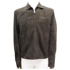 NEW PRADA UPV JACKET795 Jacket 48 IT 50 M FR LAMB LEATHER COAT JACKET Brown