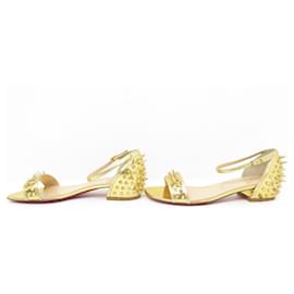 Christian Louboutin-NUOVE SCARPE SANDALI CHRISTIAN LOUBOUTIN DRUIDE SPIKE 38.5 scarpe di pelle-D'oro