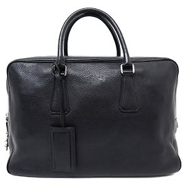 BORSA DA VIAGGIO PRADA VS0337 BORSONE DA VIAGGIO IN PELLE FIORE NERA Nero