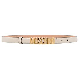 Ledergürtel mit Moschino-Logo Beige