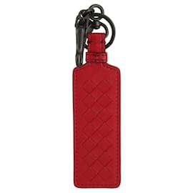 Bottega Veneta-Bottega Veneta Intrecciato Leather Keychain-Red