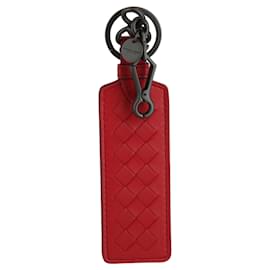 Bottega Veneta-Bottega Veneta Intrecciato Leather Keychain-Red