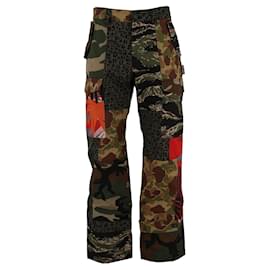 Palm Angels-Palm Angels Mixed Fabric Cotton Cargo Pants-Multiple colors