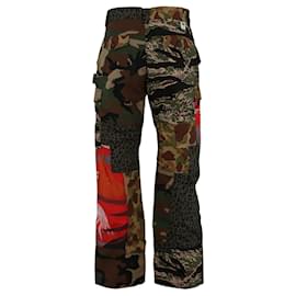 Palm Angels-Palm Angels Mixed Fabric Cotton Cargo Pants-Multiple colors