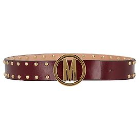 Moschino Circle M Gold Stud Belt Red