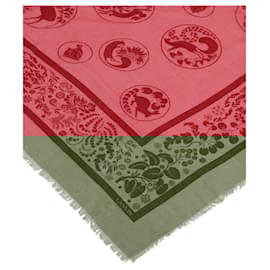 Lanvin-Lanvin Floral Print Wool Scarf-Pink