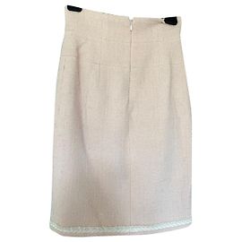 Falda Chanel de tweed rosa talla 36 Rosa