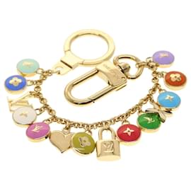 Louis Vuitton-LOUIS VUITTON Monogram Porte Cles Chainne Pastilles Charm M65380 LV Auth 41690-Multiple colors,Golden